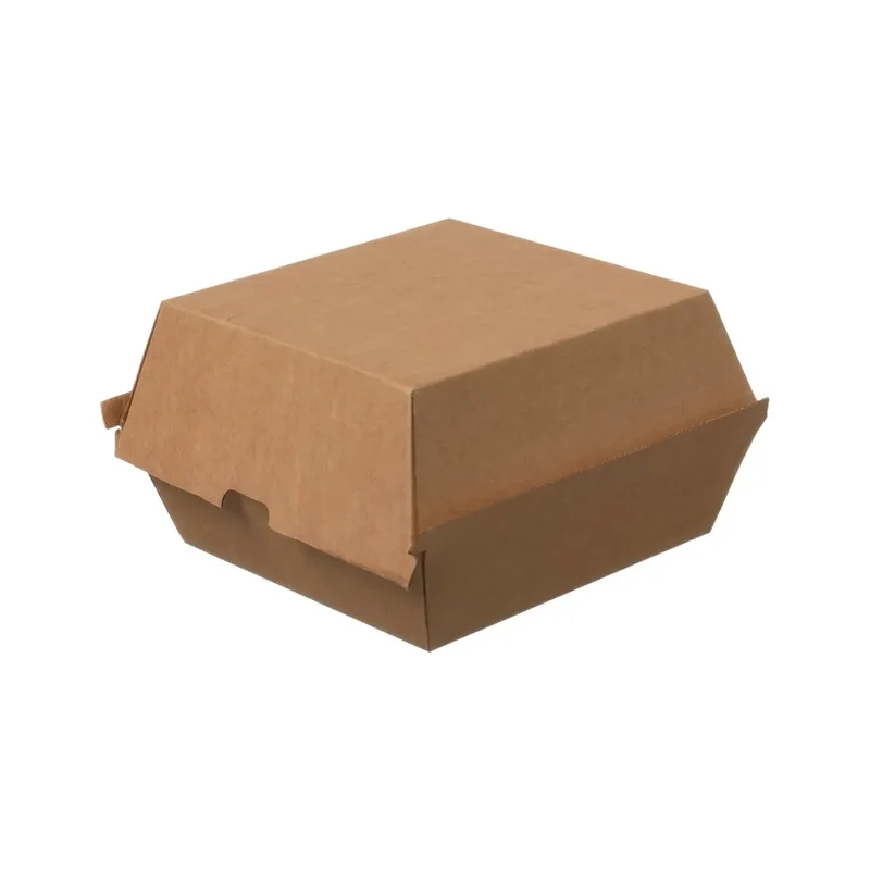 Hamburger-Boxen, Wellpappe, unbedruckt, braun