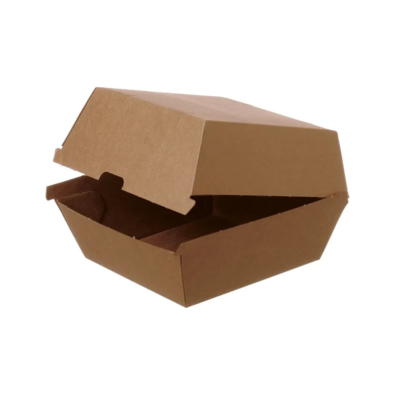 Hamburger-Boxen, Wellpappe, unbedruckt, braun