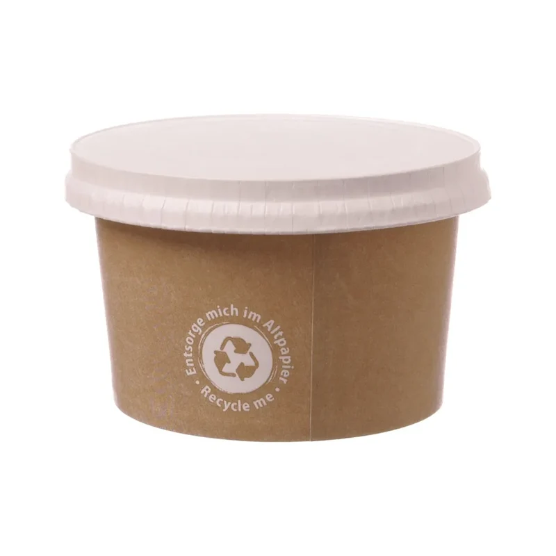Eisbecher To Go "Recycle Me", Pappe, unbedruckt, braun