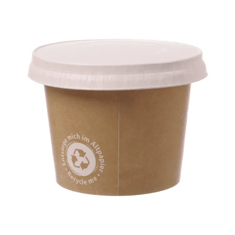 Eisbecher To Go "Recycle Me", Pappe, unbedruckt, braun