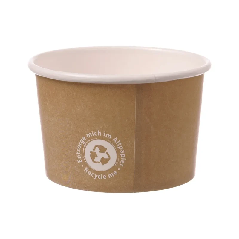 Eisbecher To Go "Recycle Me", Pappe, unbedruckt, braun