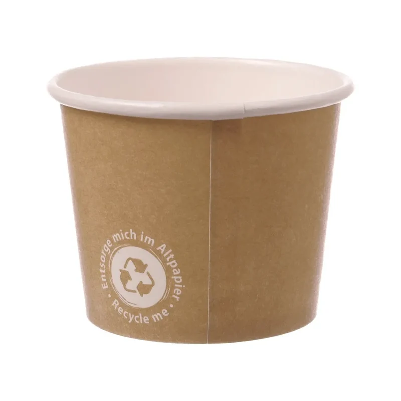Eisbecher To Go "Recycle Me", Pappe, unbedruckt, braun