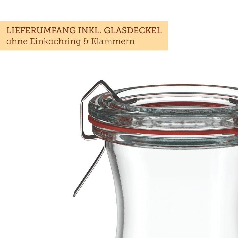 Glaskaraffe 125 ml mit Glasdeckel (6 St.)