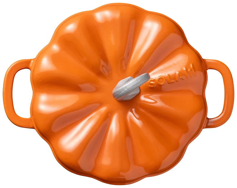 Sola Bräter Kürbis Orange - Gusseisen - ø 24 cm / 2,8 Liter - emaillierte Antihaftbeschichtung