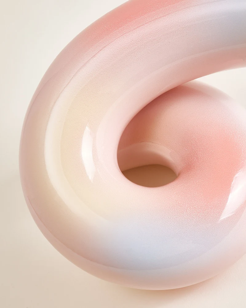 MaM x Ju Schnee Vase L rosa gelb blau
