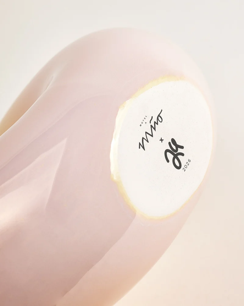MaM x Ju Schnee Vase L gelb rosa