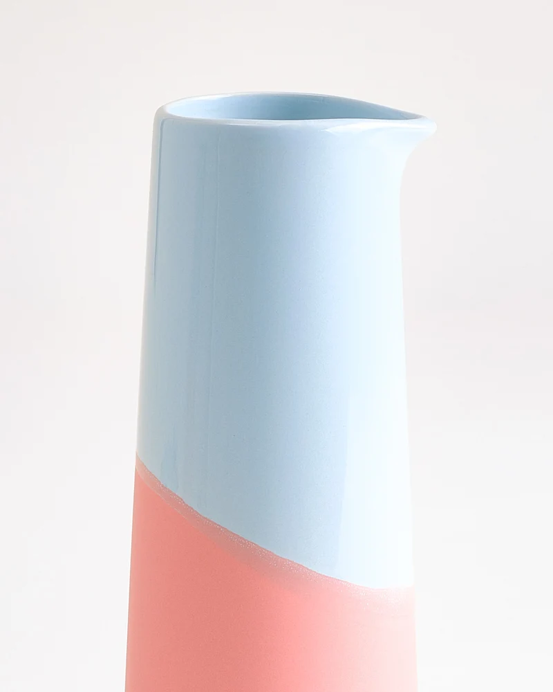 Pinguim Karaffe hellblau rosa