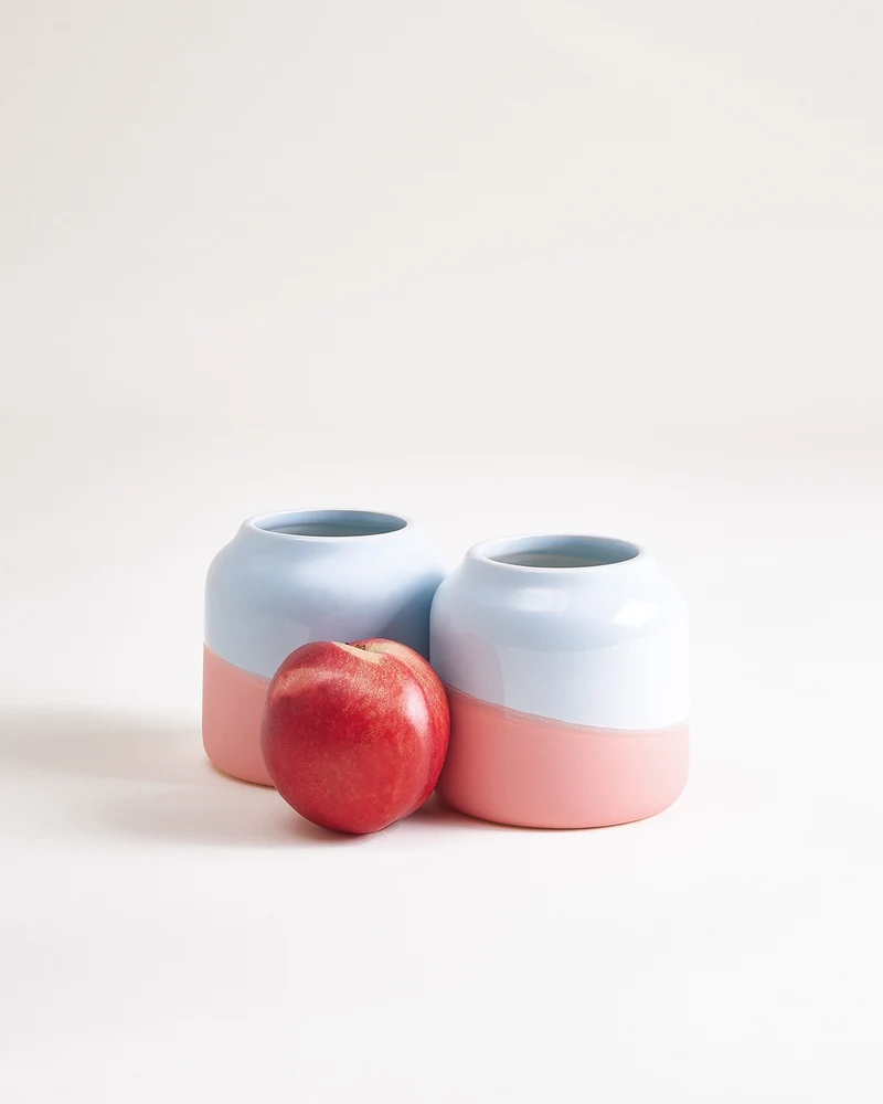 Bebé Vase S hellblau rosa