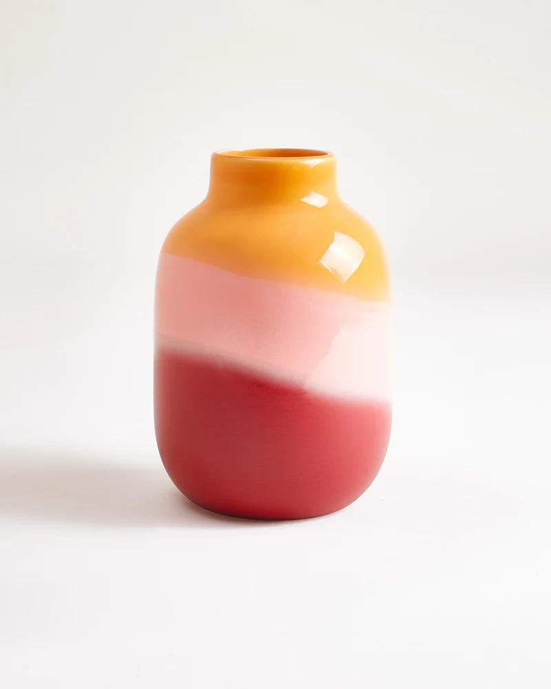 Nuno Vase M orange rosa rot