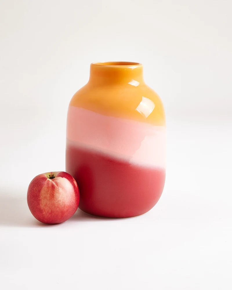 Nuno Vase M orange rosa rot
