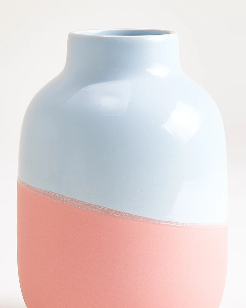 Nuno Vase M hellblau rosa