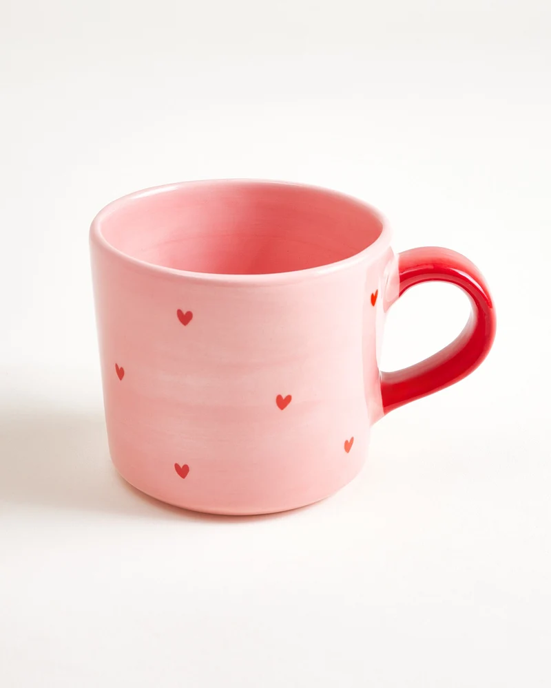 Lira Tasse groß Herzchen rosa rot