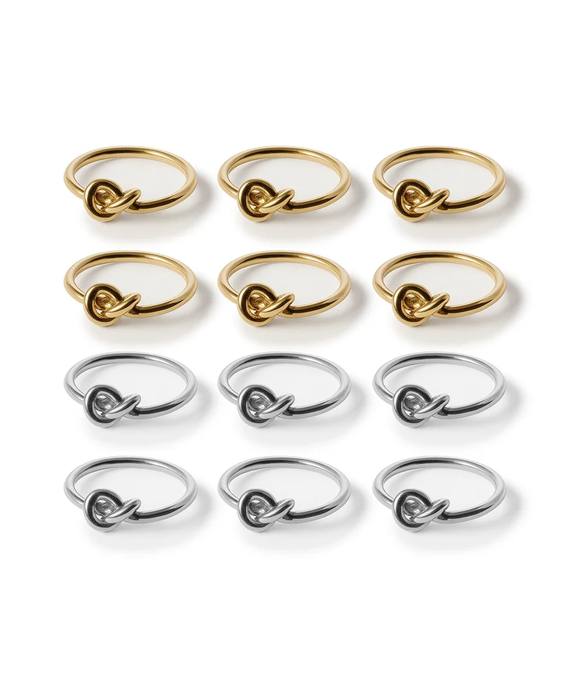 Serviettenringe Gold & Silber im 2x 6er Set | Tye