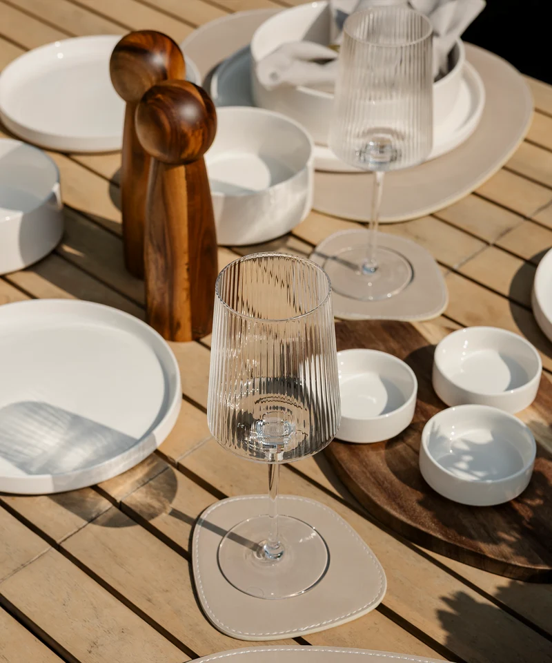Glasuntersetzer Taupe/Creme | Jade