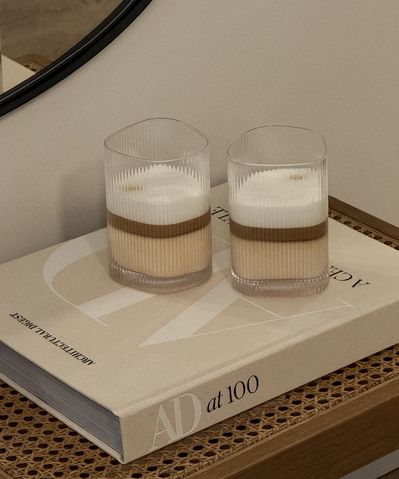 Großes Trinkglas im gerillten Design | Venice