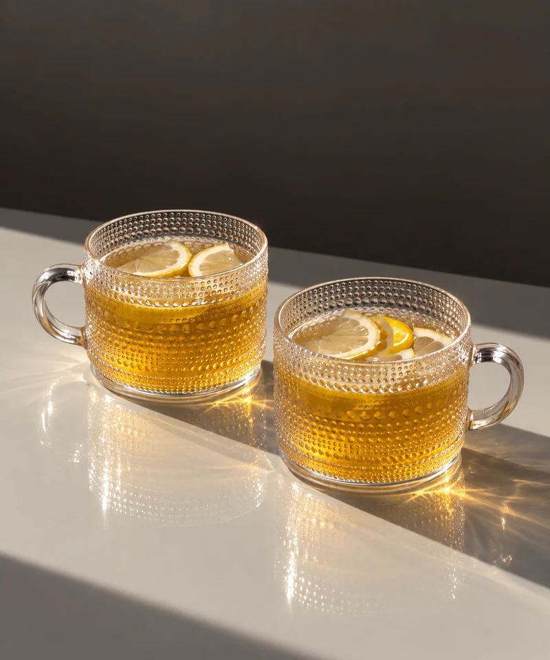 Perlenbesetzte Glastasse | Atlanta