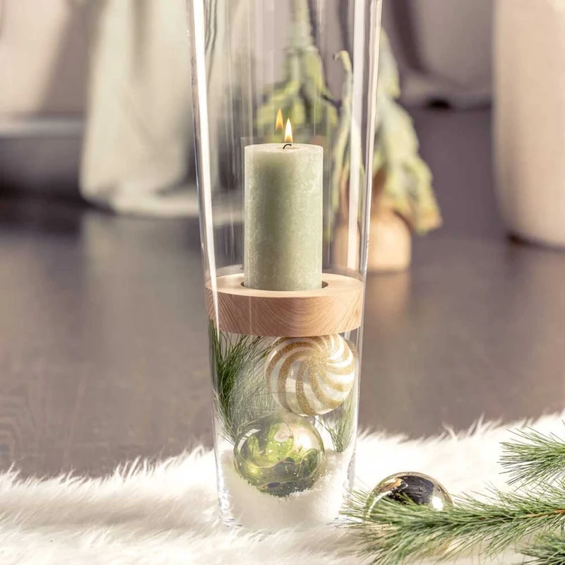 Vase 50 cm mit Holzeinsatz MAGICO