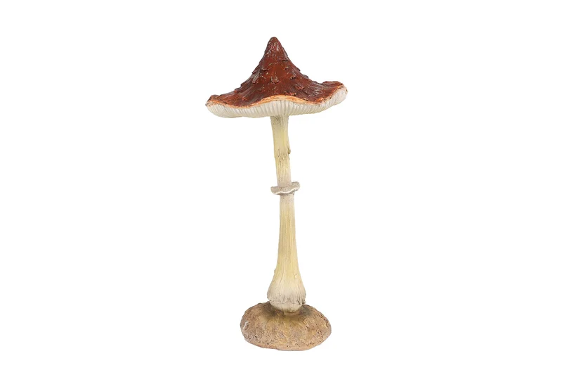 Sculptuur "Mushroom" bruin polystone 11x11x23cm