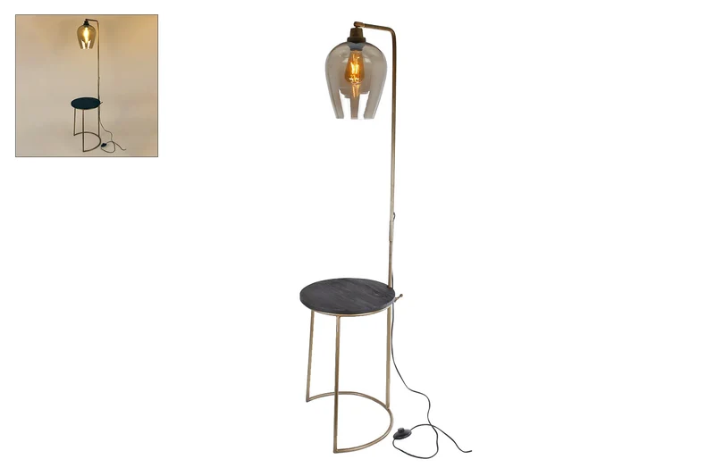Staande lamp "Isla" goud glas/metaal 38x38x180cm