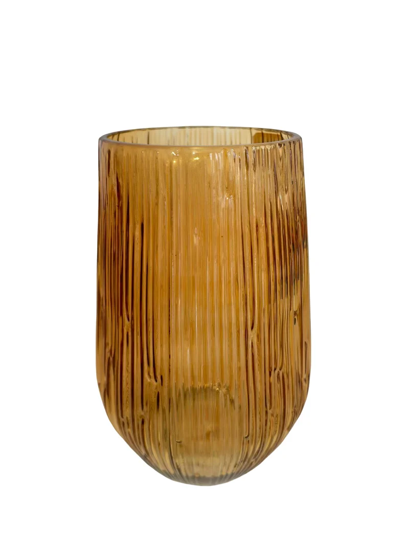 Bagvase stripe glass d19x26,7h orange