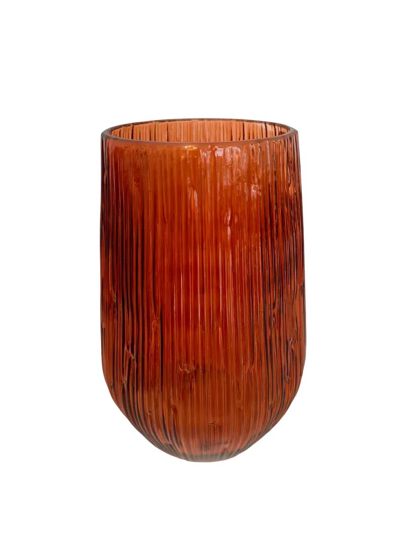 Bagvase stripe glass d19x26,7h terra