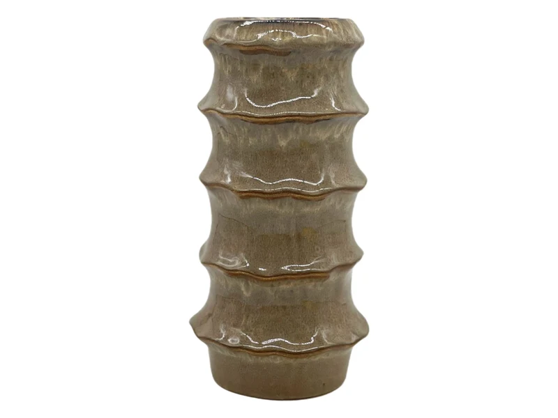 vase ceramic 'Yves' D14.2x27.5H brown