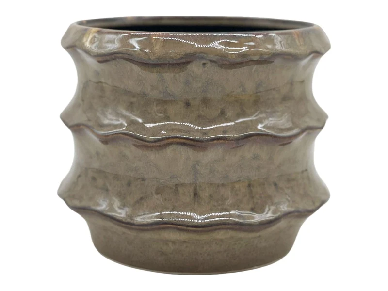 Pot ceramic 'Yves' D18.5x15H brown