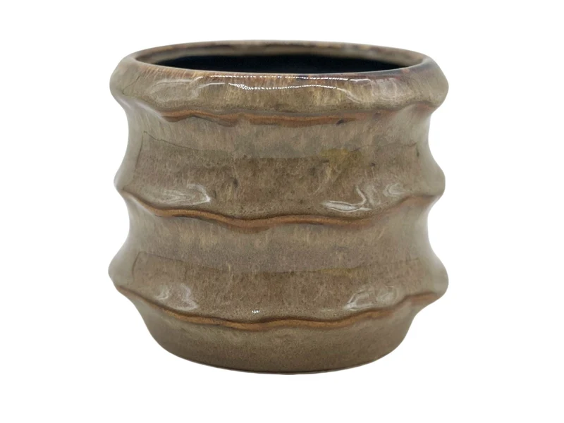 Pot ceramic 'Yves' D14.8x12H brown