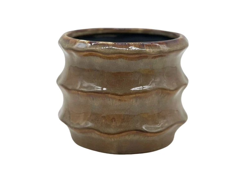 Pot ceramic 'Yves' D13x10.4H brown
