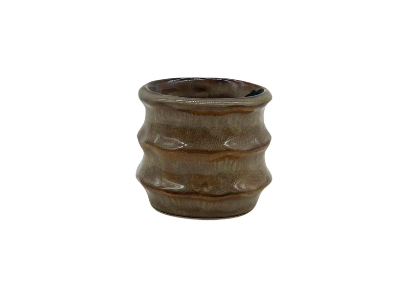 Pot ceramic 'Yves' D7.6x6.8H brown