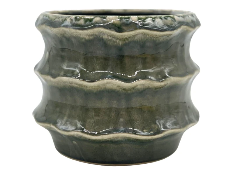 Pot ceramic 'Yves' D18.5x15H green