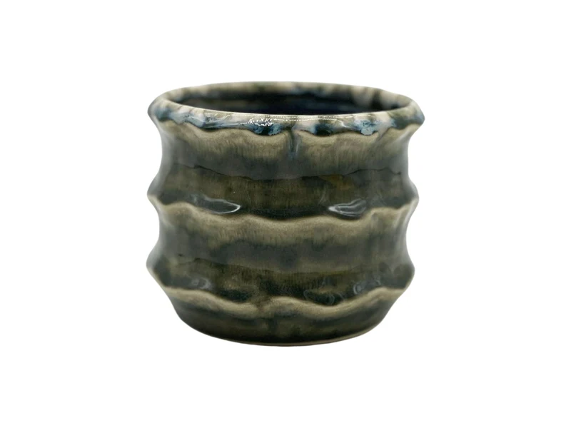 Pot ceramic 'Yves' D11.1x9H green