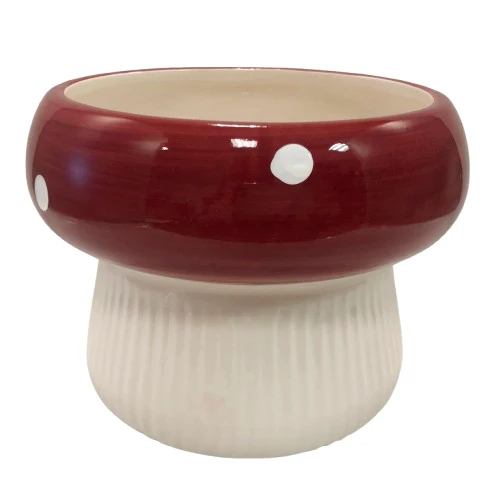 Pot mushroom dolomite d15x11h red