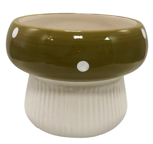 Pot mushroom dolomite d15x11h green