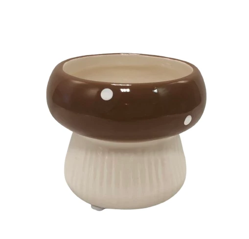Pot mushroom dolomite d8x6,4h brown