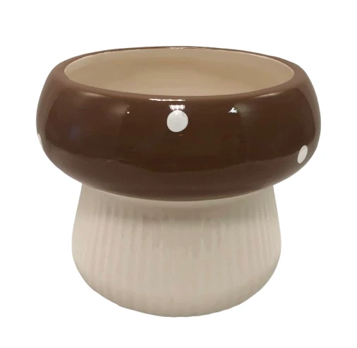 Pot mushroom dolomite d11,7x9h brown