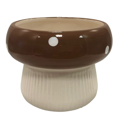 Pot mushroom dolomite d15x11h brown