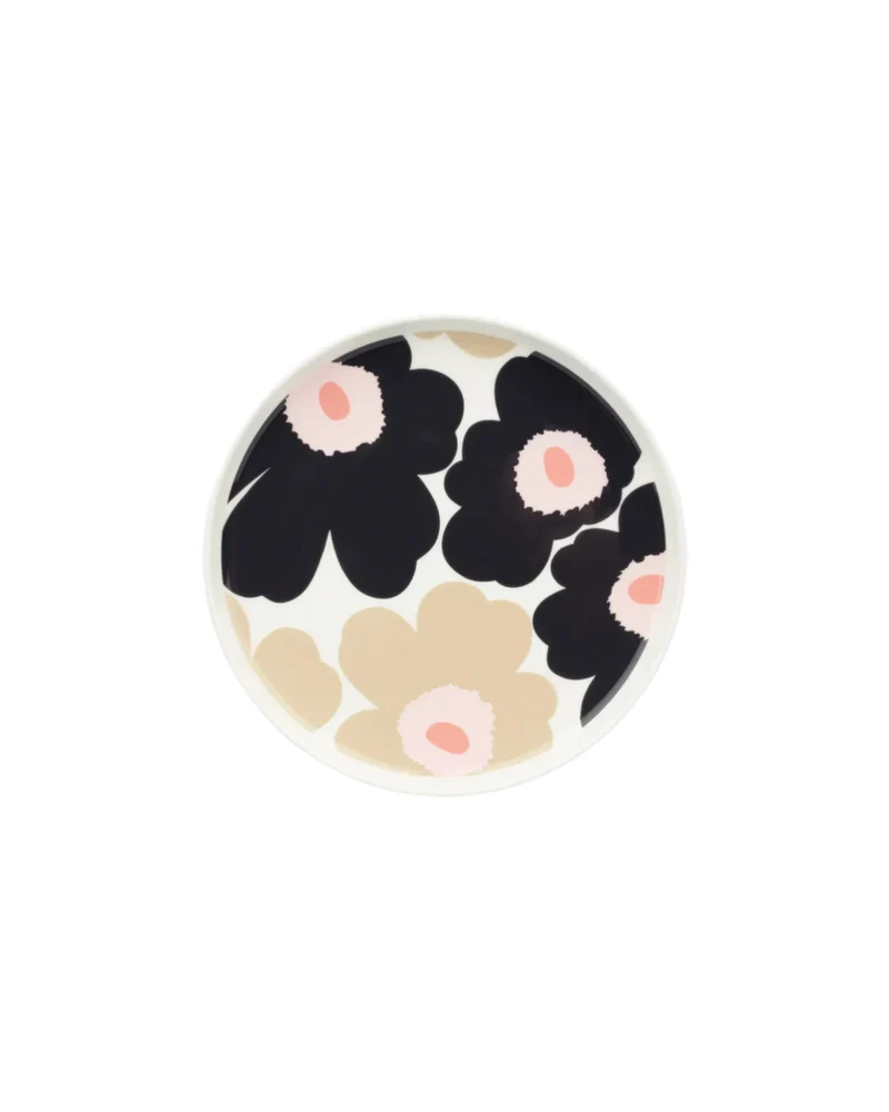 Teller Unikko Schwarz/Beige 20cm