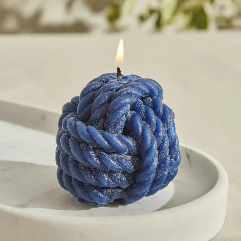 Karaca Home Rope Kerze 5 cm, Marineblau