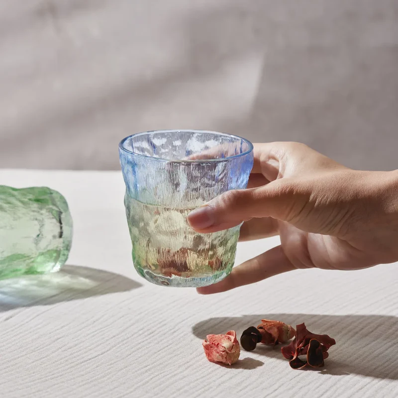 Karaca Gletscherwasser Glas, Blau Grün, 287 ml