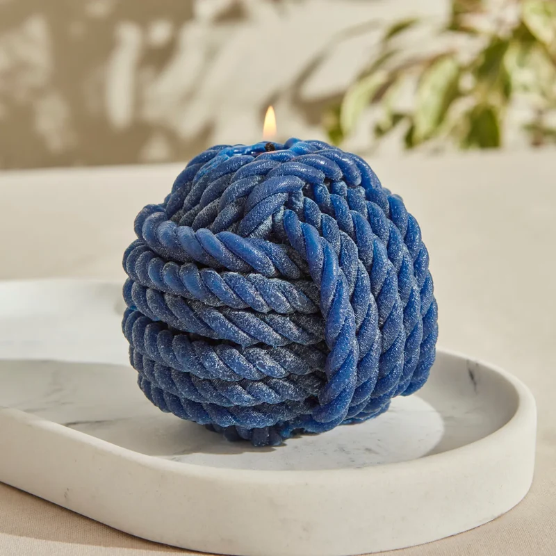 Karaca Home Rope Kerze 6 cm, Marineblau