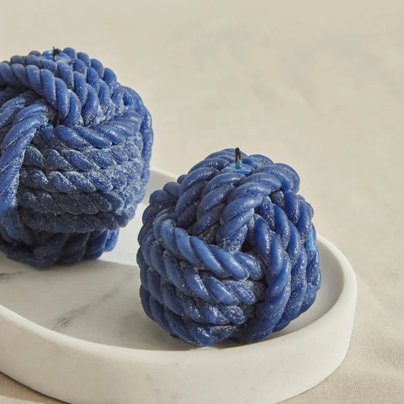 Karaca Home Rope Kerze 6 cm, Marineblau
