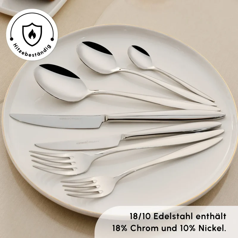 Karaca Novara Elegance Besteckset für 12 Personen, 84 Teilig