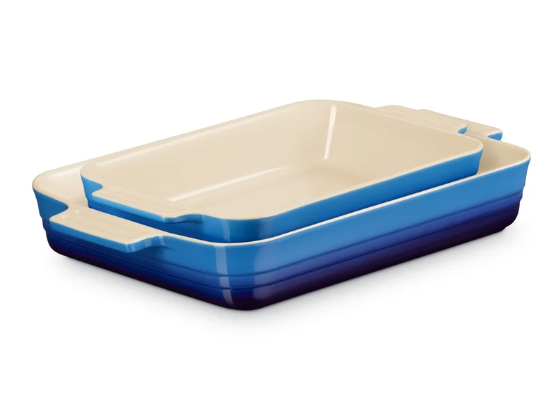Le Creuset Auflaufform Klassik rechteckig azure 25/32cm Set 2tlg