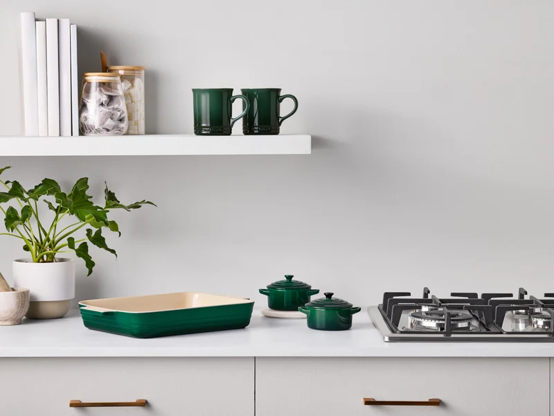 Le Creuset Auflaufform Klassik quadratisch kirschrot 14/23cm Set 2tlg
