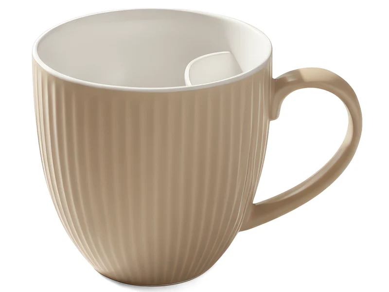 Cangoo Cup® Embossed Beige Teebecher mit Beutelablage 0,33l