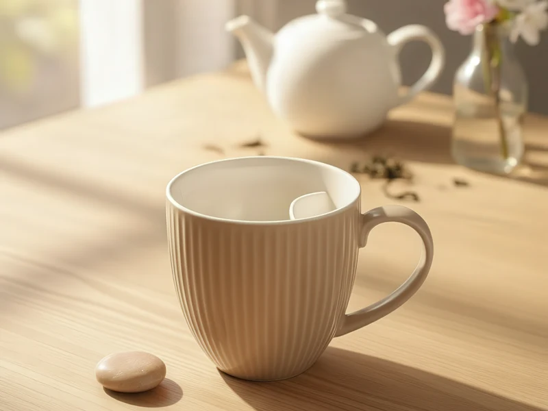 Cangoo Cup® Embossed Beige Teebecher mit Beutelablage 0,33l