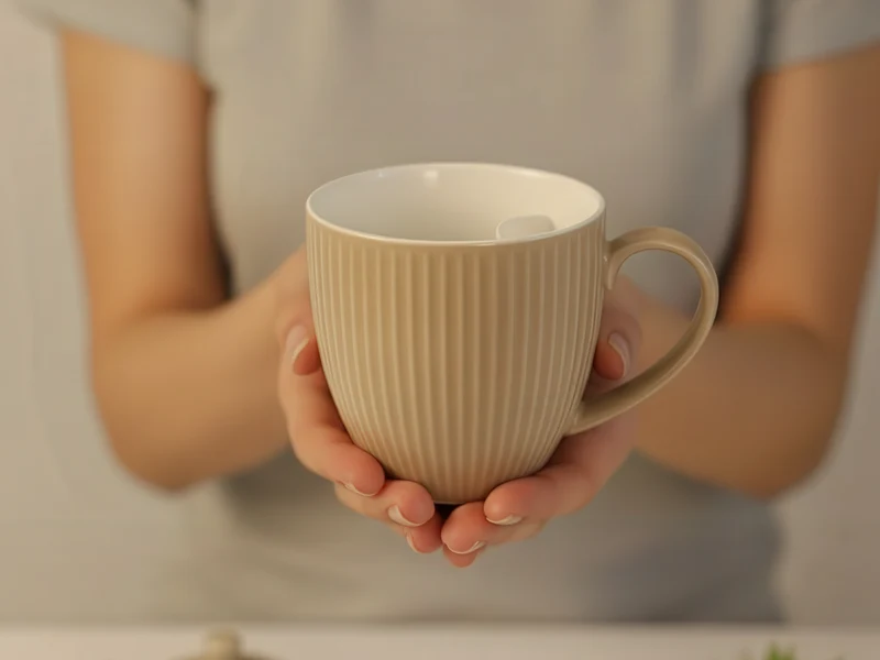 Cangoo Cup® Embossed Beige Teebecher mit Beutelablage 0,33l