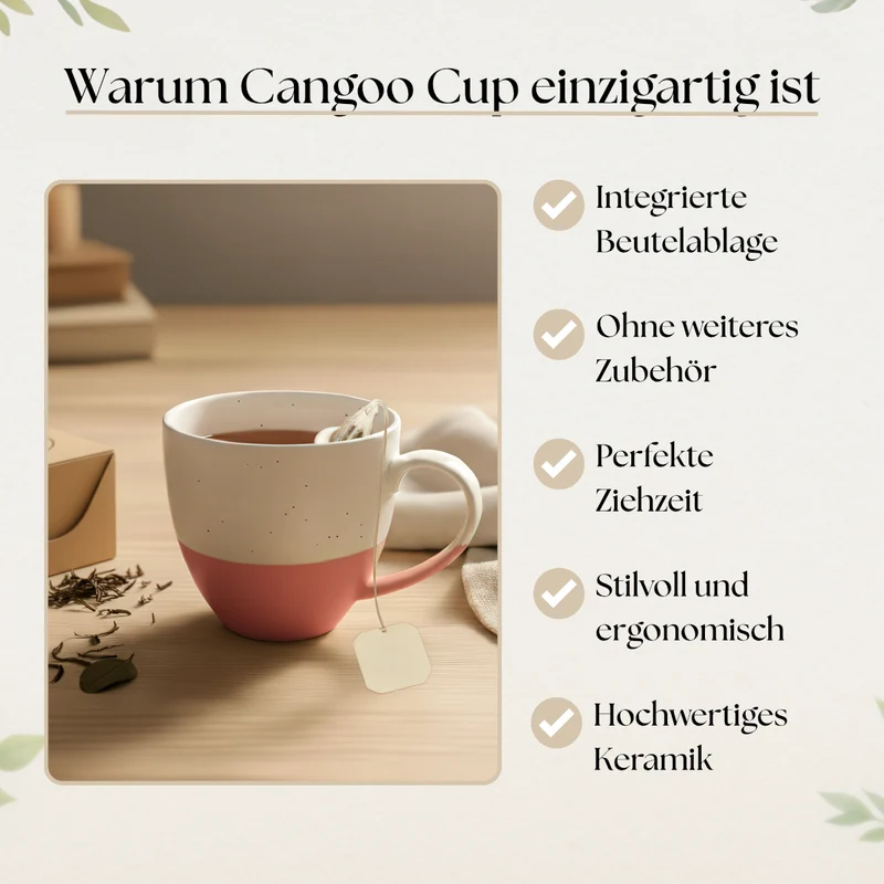 Cangoo Cup® Semi Rose Teebecher mit Beutelablage 0,33l