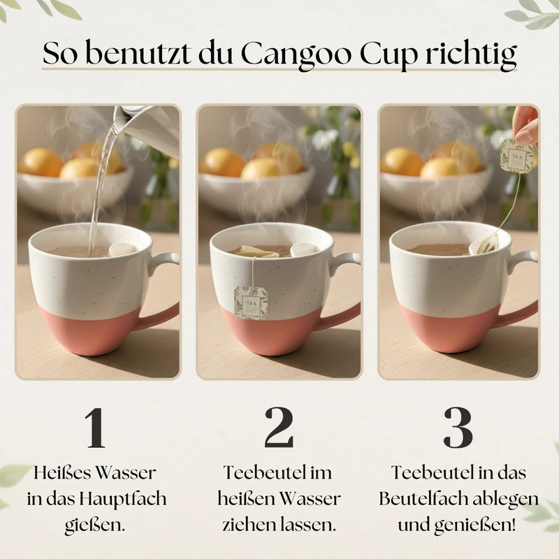 Cangoo Cup® Semi Rose Teebecher mit Beutelablage 0,33l